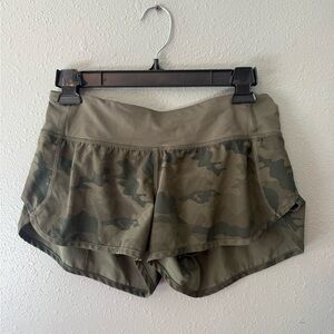 Lululemon Athletica Olive Camo Women's Athletic Shorts